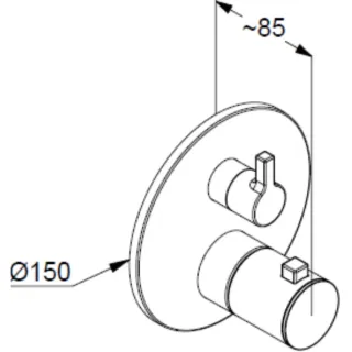 Термостатический смеситель для ванны и душа Kludi Nova Puristic 208850515 хром